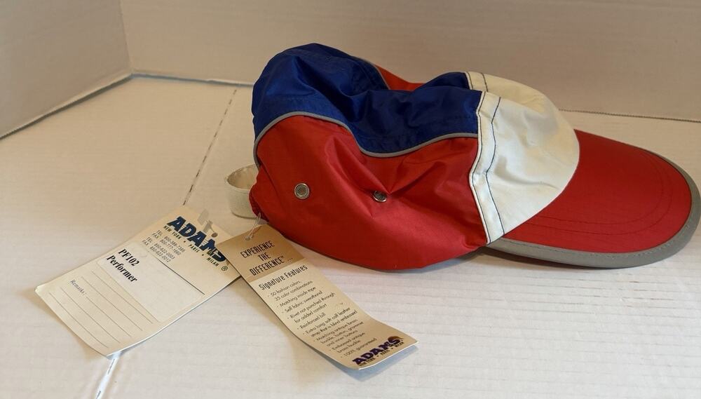 Vintage Adams Reflective Nylon Hat Cyclist Baseball Cap NWT NOS FREE SHIPPING